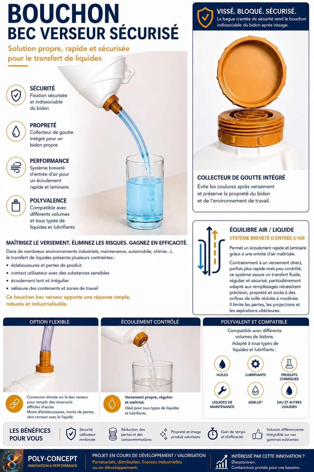 Bouchon Bec Verseur Sécurisé